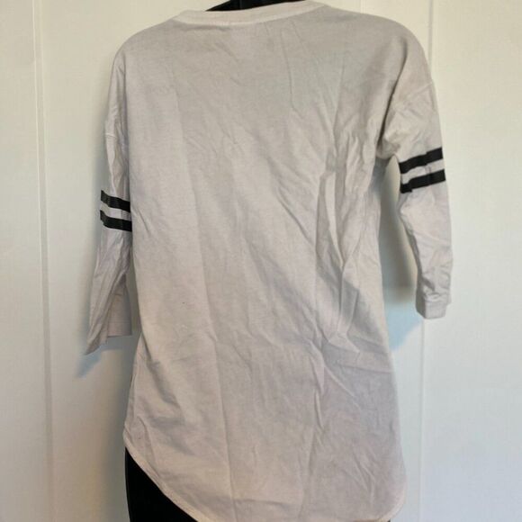 2/$15 Nike Crew Neck Just Do It 3/4 Sleeve Top Black & White Tee‎ Size XS - Picture 3 of 4